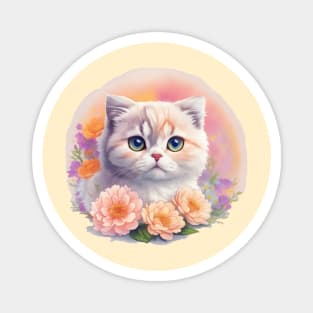 Mesmerizing Flora: Scottish Fold's Grace and Beauty Bloom in Fantasy Magnet